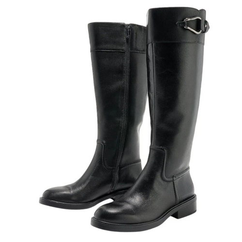 Vince Camuto Andalian Women's 6M Black Leather Wide Calf Knee-High Boots GAL1366 - Picture 1 of 16