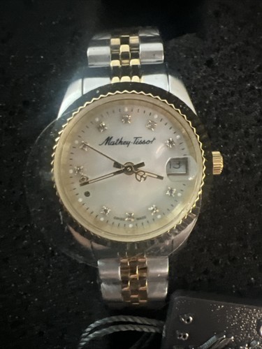 Reloj para dama Mathey-Tissot Mathy III MOP cuarzo esfera blanca D710BI - Imagen 2 de 4