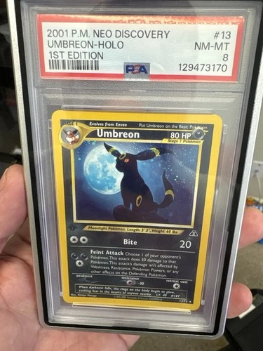 Nintendo Pokemon Umbreon Neo Discovery 1st Edition Holo 13/75 2001 PSA 8