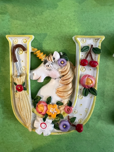 MARIA ENGELBREIT riesiger Posten Buchstaben Magnete Hund Eule Einhorn Königin Hase Schwein Pferd - Bild 8 von 14