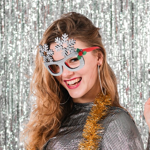  6 Stück Weihnachtsbrillen: Schneeflocke Stern Sonnenbrille - Urlaub Foto Requisiten - Weihnachten - Bild 3 von 12