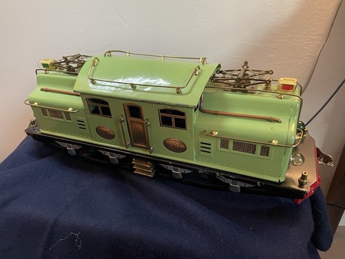 ANTIQUE LIONEL "SUPER-MOTOR" 408E STANDARD GAUGE TINPLATE APPLE GREEN TRAIN - Picture 3 of 19