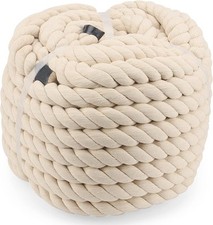 65 Feet x 1 Inch Macrame Cotton Rope, 25mm Beige Natural Macrame Cord - Used