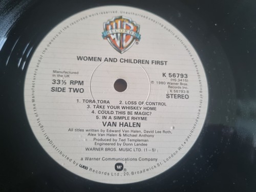 Van Halen – Women And Children First 1980 LP Warner Bros Hard Rock - Picture 6 of 7