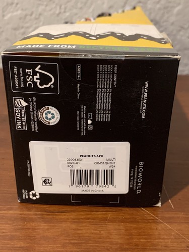 Peanuts Charlie Brown Snoopy Socken 6 Paar CREW SOCKEN Herren Größe 8-12 Bioworld NEU - Bild 4 von 4