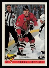 Chris Chelios 1993-94 Topps Premier #237 HOF Chicago Blackhawks Hockey Card