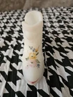 Vintage 1990s Fenton Satin Glass Slipper Shoes Hand Painted Roses Signed