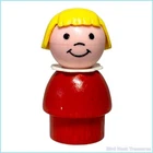 Vintage 1970s Original Fisher-Price LITTLE PEOPLE - Girl, Wood Body, Molded Head