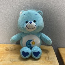 Vintage 2002 Play Along Care Bears Bedtime Bear Plush Blue Moon Star Sleepy