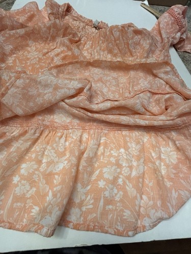 EST. 1946 Floral Bell Sleeve Off The Shoulder Blouse Size 22/24 Peach Ray/Pol 3X - Picture 15 of 18
