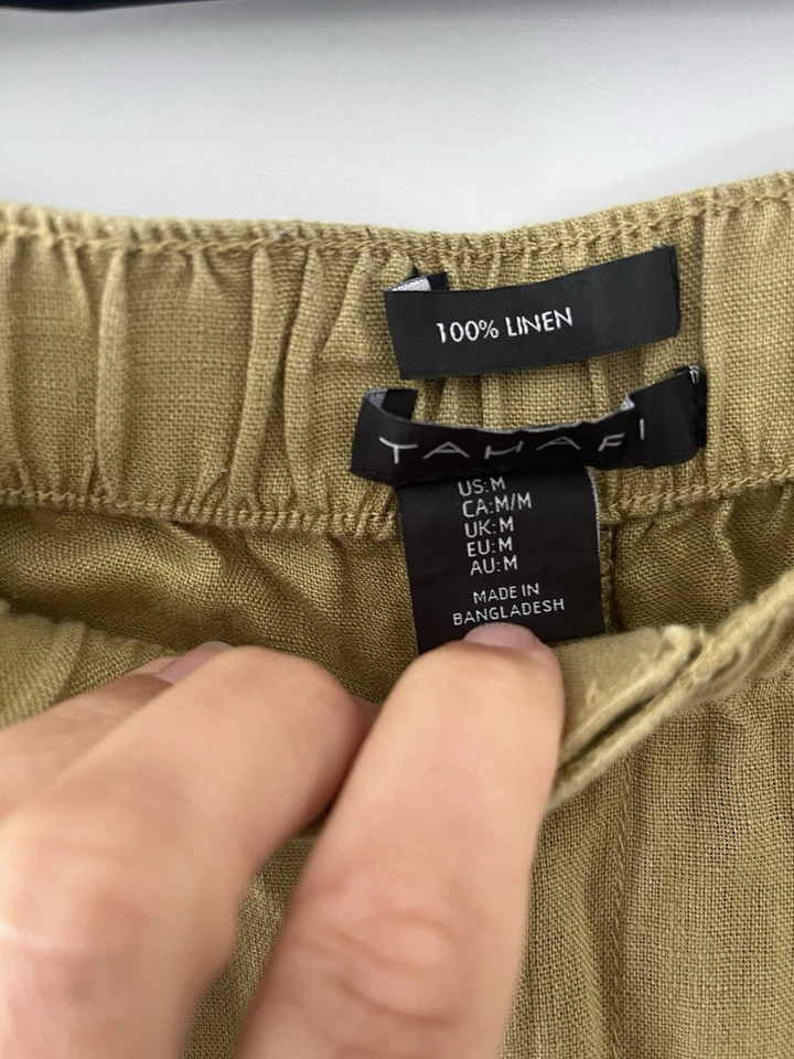Tahari 100% Linen Trousers NWOT Size M 12/14 - Image 3 of 4