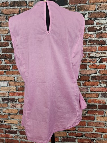 Top Coquette Balletcore Anthropologie rosa con volant Eze Sur Mer L cottage romantico - Foto 7 di 15