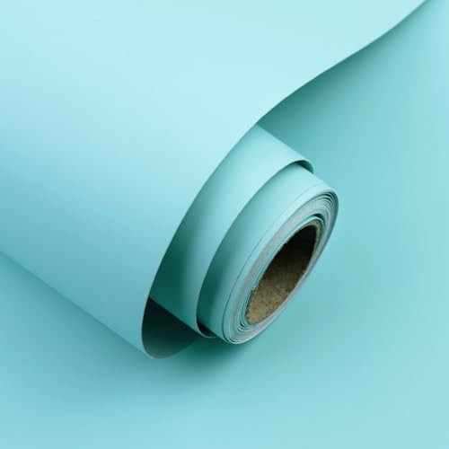 Peel and Stick Wallpaper 15.7"x1180" Solid Colour 15.7" x 1180" Teal Blue - Bild 2 von 8
