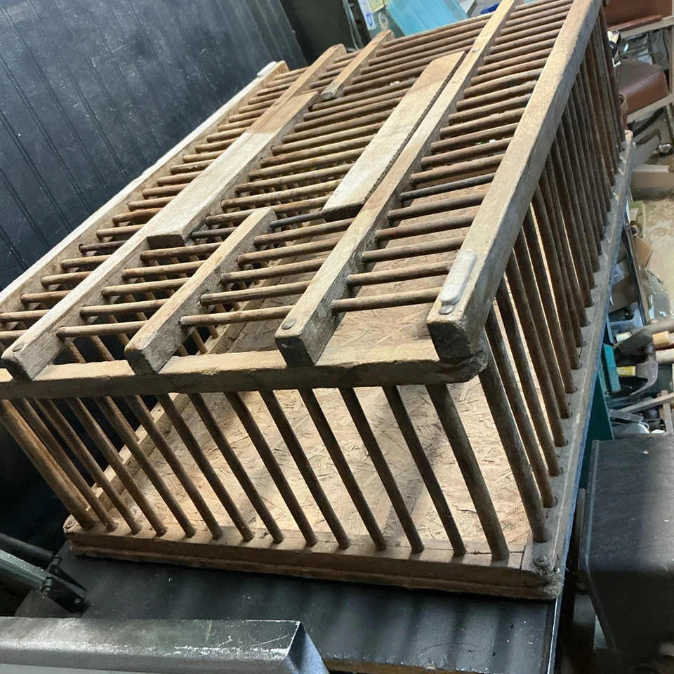 Primitive Wood Chicken Crate Cage Carrier 35inx12inx 23inFarm Cage Free Shipping - Image 3 of 4