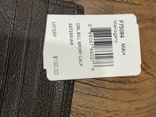 Cartera Coach de cuero marrón caoba para hombre nueva con etiquetas - Imagen 8 de 12