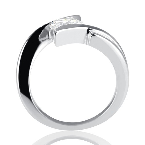 3 CT Round Cut Moissanite Engagement Ring D-F/VVS1 18K White Gold - Picture 4 of 5