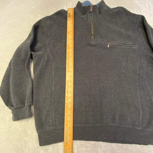 Pendleton Felpa Pullover Uomo Grigio Antracite 1/4 Zip Taglia XL 100% Cotone - Foto 7 di 8
