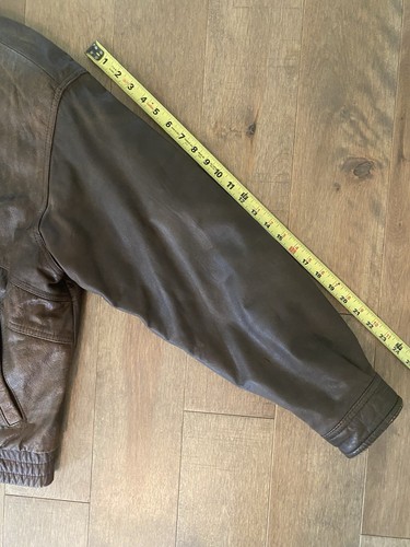 Vintage Adventure Bound by Wilson Aviator Bomber Jacket Mens Large Brown Leather - Picture 4 of 11
