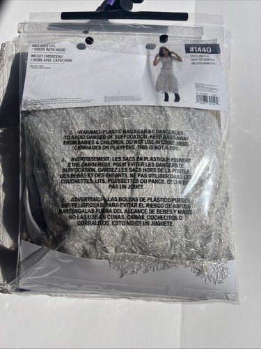 Neu Geist Mädchen Skelett Halloween Kostüm Kleid mit Kapuze Größe Kind XL 14-16 - Bild 6 von 6