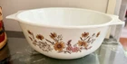 RARE Vintage Pyrex Pink Floral England Woodland Country Autumn Casserole Bowl