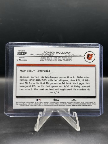2024 Topps Chrome Update Jackson Holliday Rookie Debut Refractor #USC89 Orioles  - Picture 2 of 2