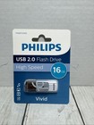 Philips Vivid Edition USB 2.0 Flash Drive 16GB High Speed Blue Swivel Mechanism
