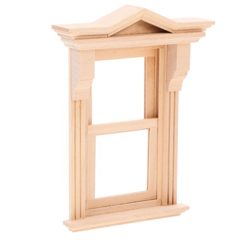 Wooden Window Model Miniature Dollhouse Furniture Accessories Door Decoration