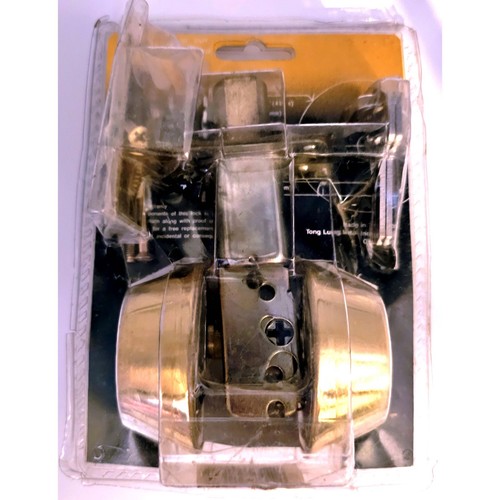 Cerradura de cerrojo doble cilindro EZSET acabado latón KA-9853 - Nuevo en paquete sellado - Imagen 2 de 9