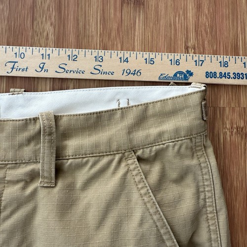 Wallace & Barnes Ripstop Cargo Pants Mens 33x32 (fits 33x31) Beige Side Buckles - Picture 3 of 21