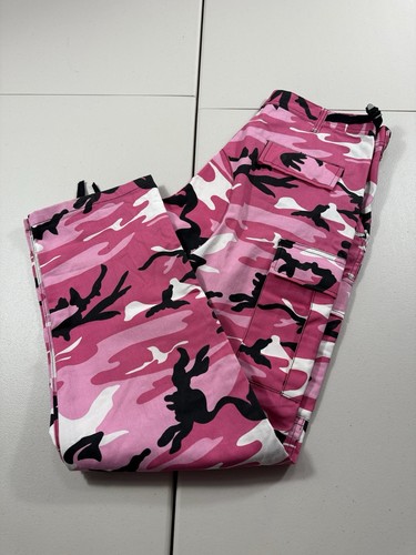 Rothco Pants Mens Medium 31-35 Pink Camo Camouflage Cargo Military Utility Neon