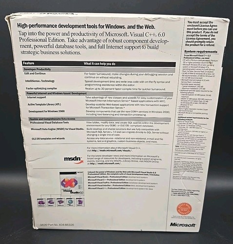 Microsoft Visual Basic 6.0 Professional Pro 6 203-00769 Incomplete - Picture 2 of 9