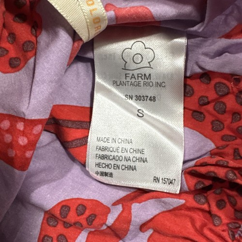 Farm Rio Lobster Sky Crop Top Size S Purple/Orange Organic Cotton NWT - Picture 6 of 8