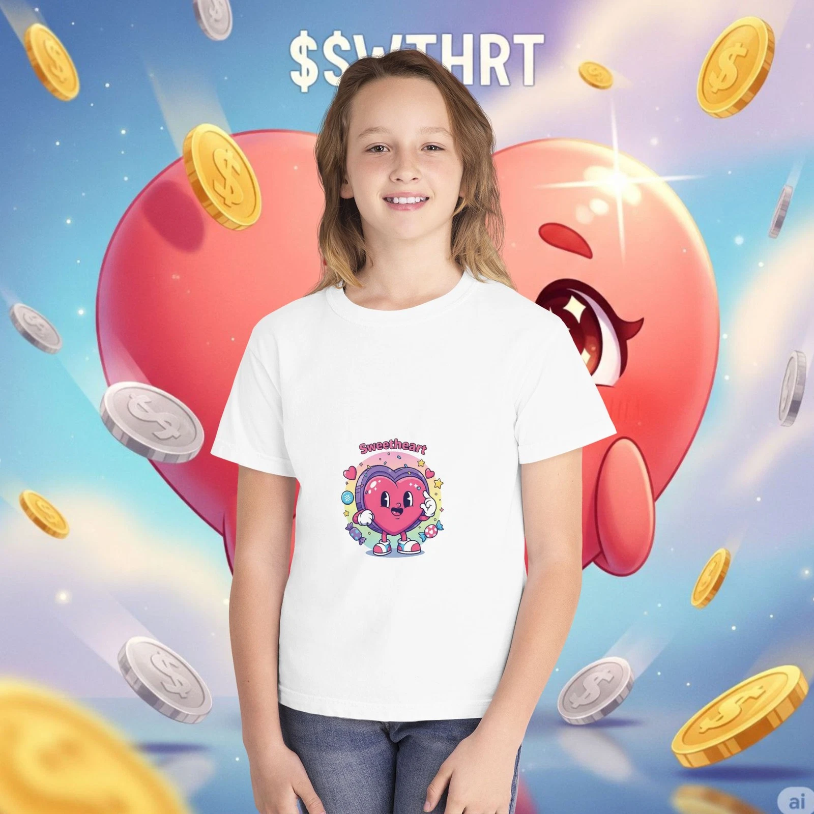 SWTHRT Youth Midweight Tee - Adorable Gift for Kids, Trendy Summer Wear
Opens in a new window or tab