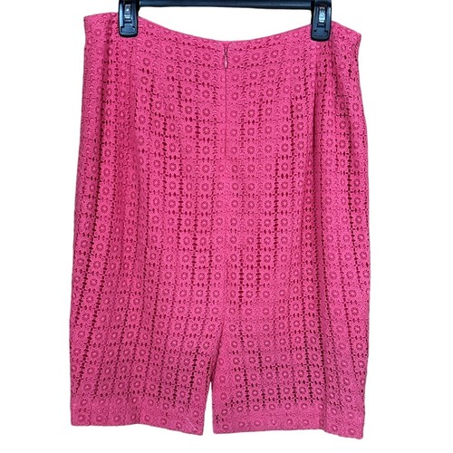 Ann Taylor Women's Pink Eyelet Lace Outerlay Straight Skirt Size 10 ~NWT~ - Picture 2 of 6