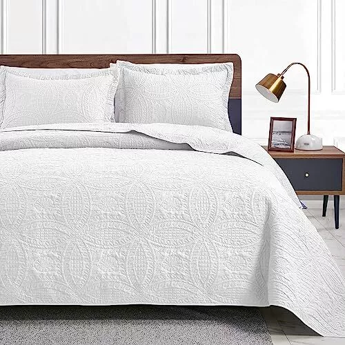 Love s cabin Quilts for Queen Bed White Bedspreads Soft Bed