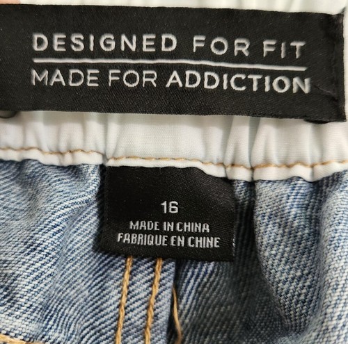 Jeans dritti City Chic Denim Harley vita alta effetto invecchiato donna taglia 16S (60) - Foto 7 di 13