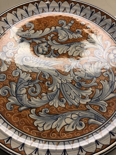 Cargador de cerámica antiguo Deruta Dipinto a mano centro de mesa de cerámica italiana - Imagen 11 de 13