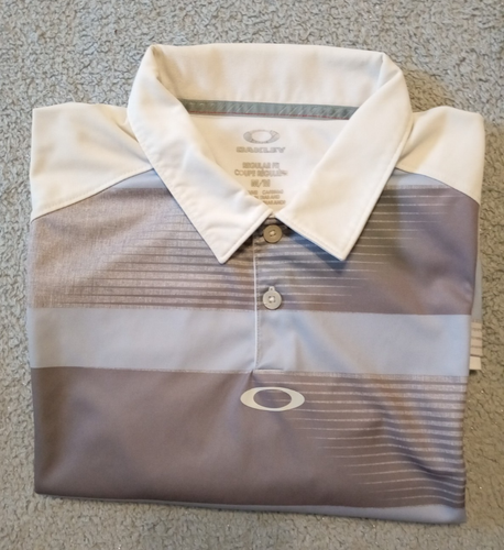Hombre OAKLEY HYDROLIX Blanco Multicolor Ajuste Regular Golf Polo Talla Mediana - Imagen 4 de 4
