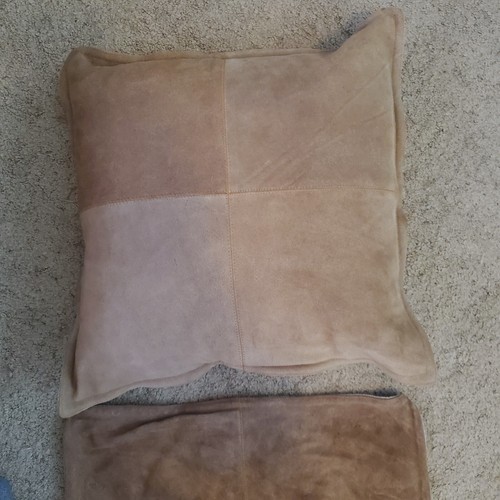 POTTERYBARN Kissen Echt Wildleder Leder Bezug 21 x 21 Zoll, Restaurationsbeschläge - Bild 19 von 22