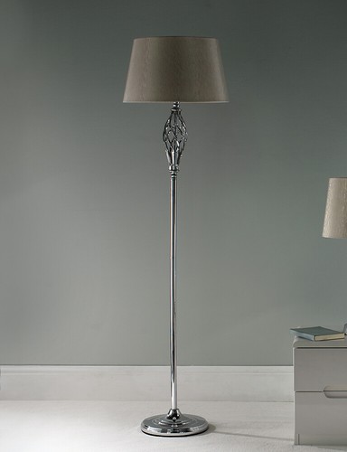 Chrome Silver Floor Lamp With Gold Fleck Shade And Twist Feature In Indonesia 282873154264 Chrome Silver Floor Lamp With Gold, Gray Twist Floor Lamp