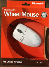 New Item Sealed Vintage Old Stock Microsoft X08-70343 1.0 PS/2 Wheel Mouse