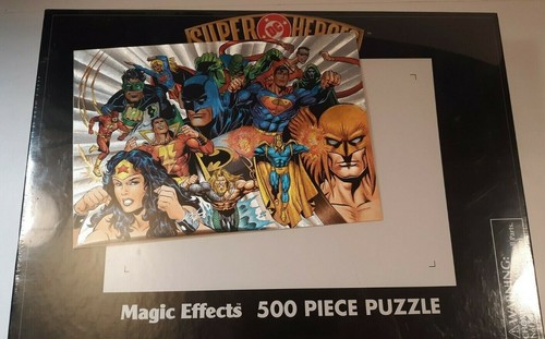 Warner Brothers DC Superheroes 500 Pc Magic Effects Jigsaw Puzzle Sealed 2000 - Picture 5 of 6