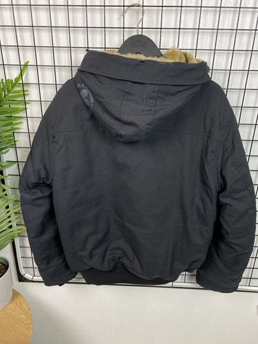 Vintage ALPHA INDUSTRIES Parka Bomber Jacket Men XL Black Patches - Picture 14 of 23