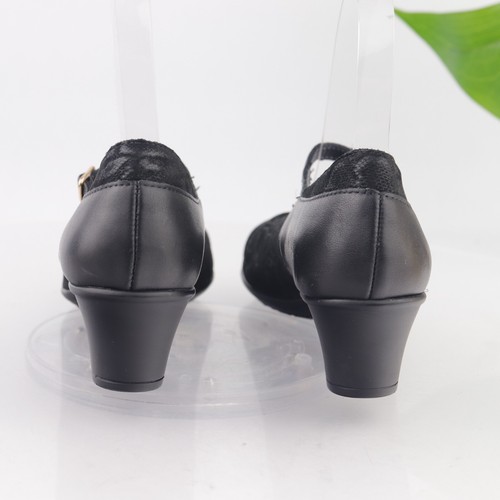 SAS Para Mujer Isabel Mary Jane Pump Talla 6.5 DELGADO Tacón de Bloque Negro Cuero Serpiente - Imagen 6 de 12