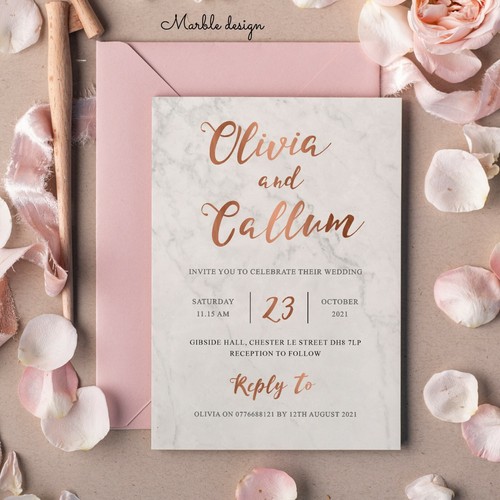 Personalised Wedding Invitations - Evening Invites with Envelopes (W1) - Picture 11 of 33