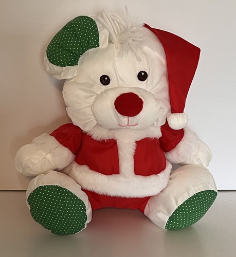Vintage 1992 Fisher Price Papageientaucher Weihnachtsmaus 13,5" weiches Plüschtier rot und grün - Bild 4 von 4