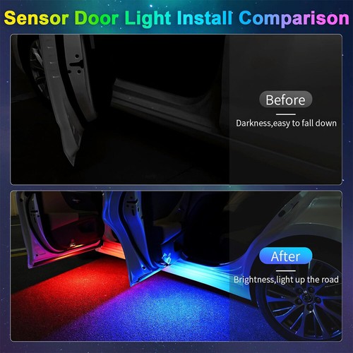 2-4 Magnet LED Auto Tür Licht Autotür Willkommen Lampe USB Lnduction Warnleuchte - Bild 13 von 27
