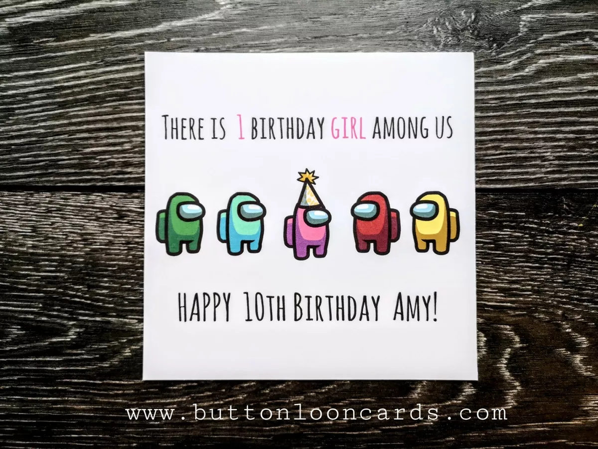 Personalised HAPPY BIRTHDAY AMONG US Imposter Son Kids Daughter Niece  Nephew /ID