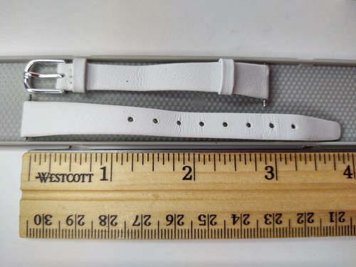 Speidel Express White Watch Band Replacement 10 mm Wide 6" Long Leather - Picture 7 of 12