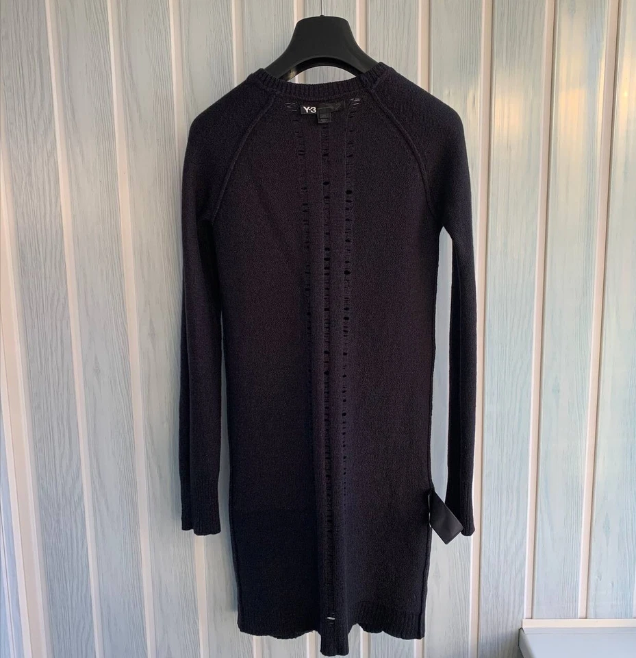 Adidas x Y-3 Yohji Yamamoto 2010 Black Wool & Polyamid Geometric Dress SIze L - Image 4 of 4